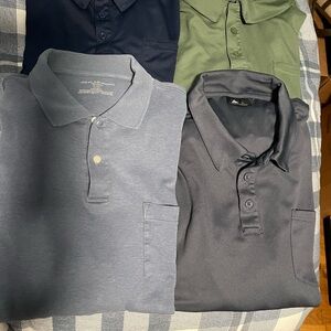 Men's Long Sleeve Pocket Polo Shirt Collection - Lot of 4 Assorted Colors Sz XL